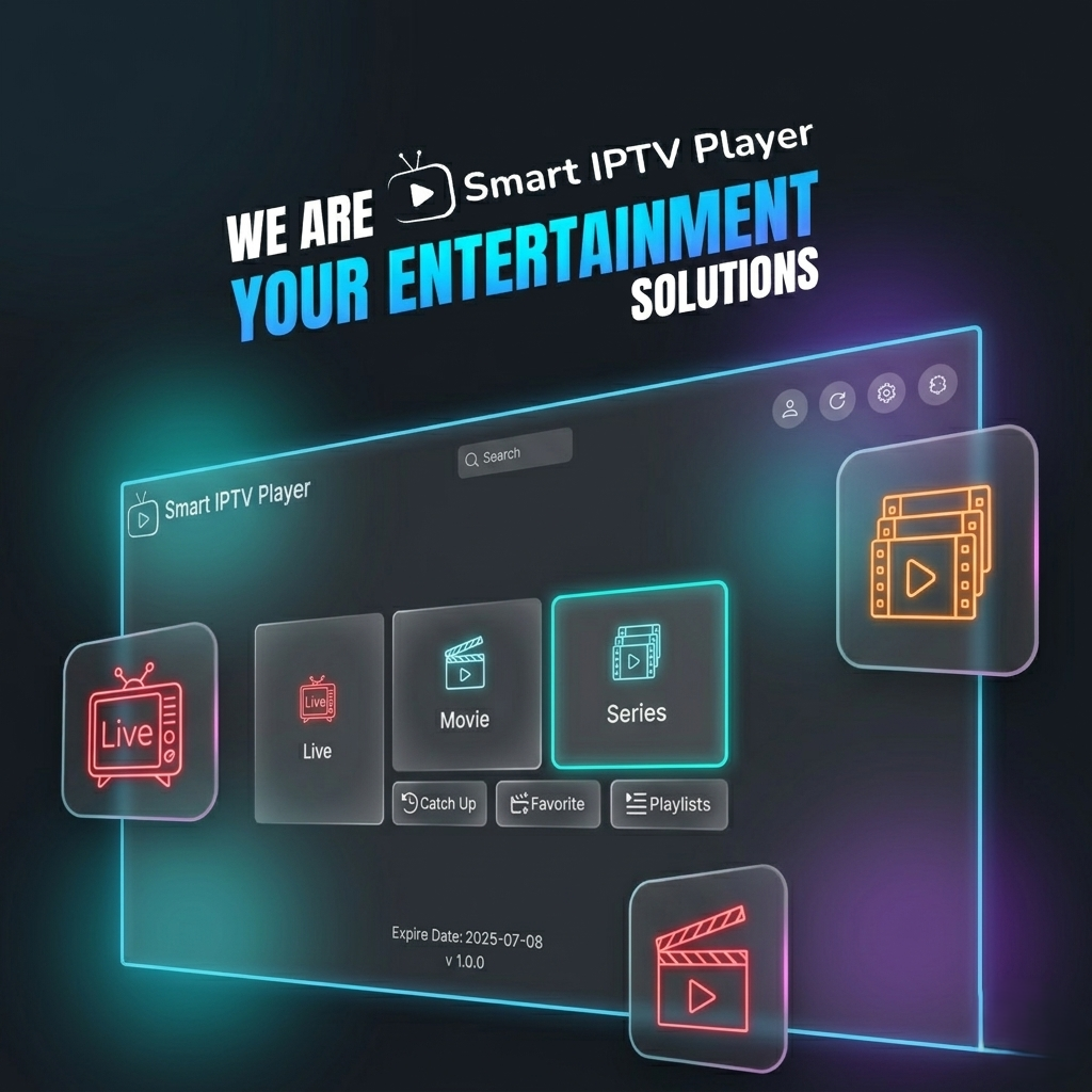 Interface IPTV Smart Player sur Smart TV
